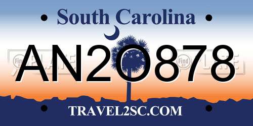AN2O878 South Carolina License Plate