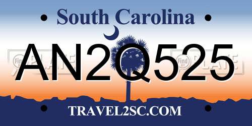AN2Q525 South Carolina License Plate
