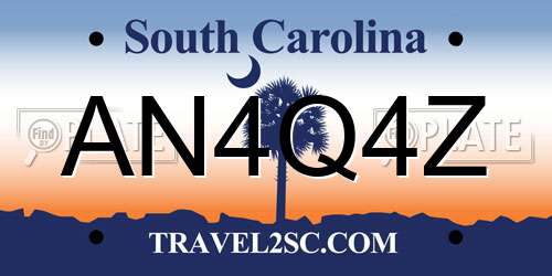 AN4Q4Z South Carolina License Plate