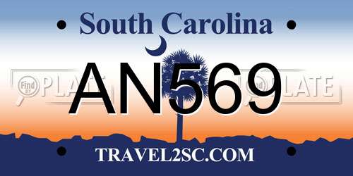 AN569 South Carolina License Plate