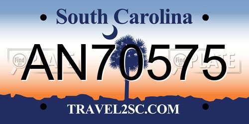 AN70575 South Carolina License Plate