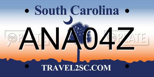 ANA04Z South Carolina License Plate