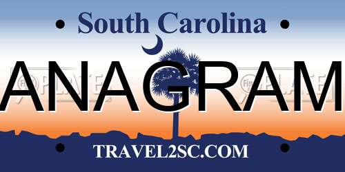 ANAGRAM South Carolina License Plate
