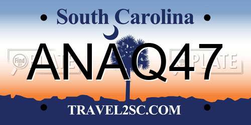 ANAQ47 South Carolina License Plate
