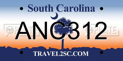 ANC312 South Carolina License Plate