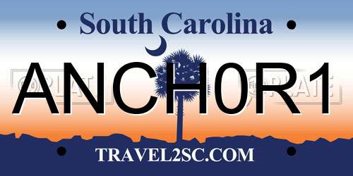 ANCH0R1 South Carolina License Plate