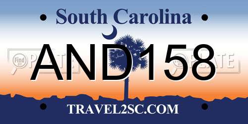 AND158 South Carolina License Plate