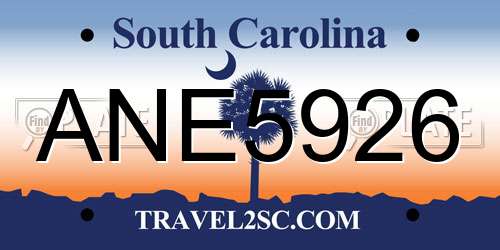 ANE5926 South Carolina License Plate