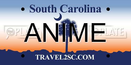 ANIME South Carolina License Plate