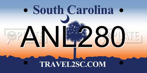 ANL280 South Carolina License Plate