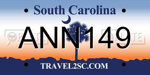 ANN149 South Carolina License Plate