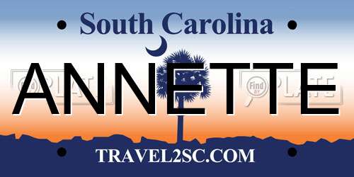 ANNETTE South Carolina License Plate