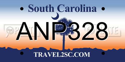 ANP328 South Carolina License Plate