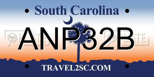 ANP32B South Carolina License Plate
