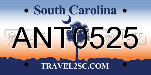 ANT0525 South Carolina License Plate