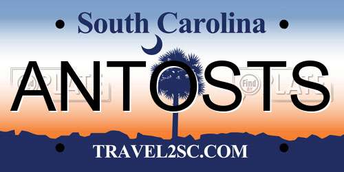 ANTOSTS South Carolina License Plate