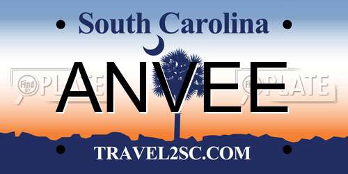 ANVEE South Carolina License Plate