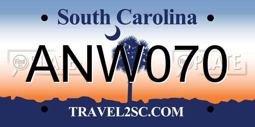 ANW070 South Carolina License Plate