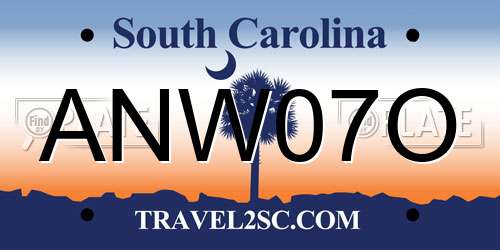 ANW07O South Carolina License Plate