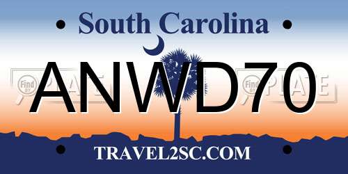 ANWD70 South Carolina License Plate
