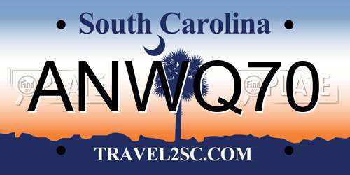 ANWQ70 South Carolina License Plate