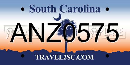 ANZ0575 South Carolina License Plate