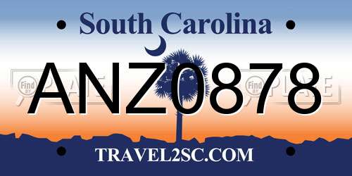 ANZ0878 South Carolina License Plate