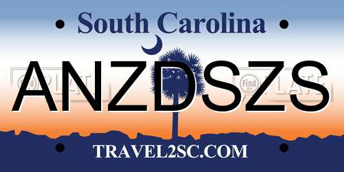 ANZDSZS South Carolina License Plate