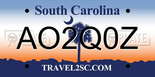 AO2Q0Z South Carolina License Plate
