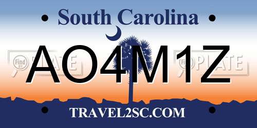 AO4M1Z South Carolina License Plate