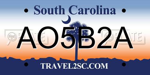 AO5B2A South Carolina License Plate