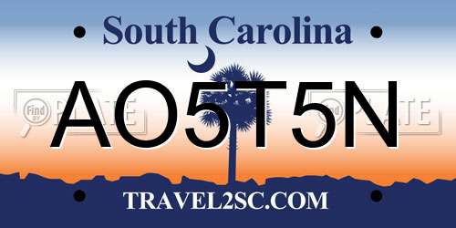 AO5T5N South Carolina License Plate