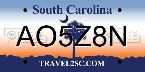 AO5Z8N South Carolina License Plate
