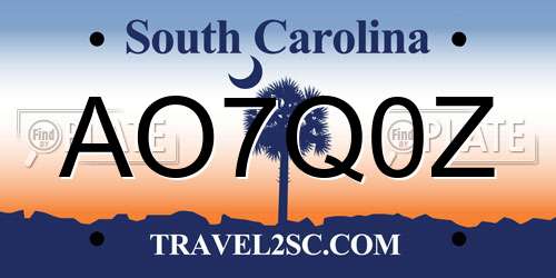 AO7Q0Z South Carolina License Plate