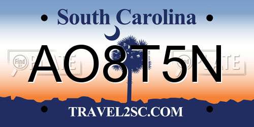 AO8T5N South Carolina License Plate