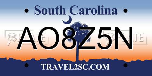 AO8Z5N South Carolina License Plate
