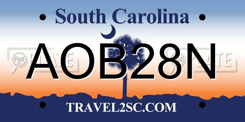 AOB28N South Carolina License Plate