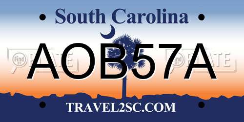 AOB57A South Carolina License Plate