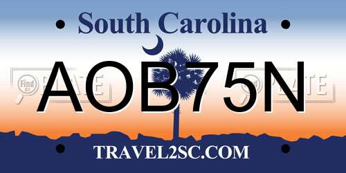 AOB75N South Carolina License Plate