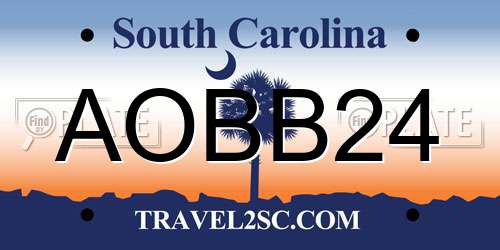 AOBB24 South Carolina License Plate