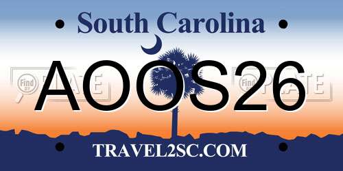 AOOS26 South Carolina License Plate