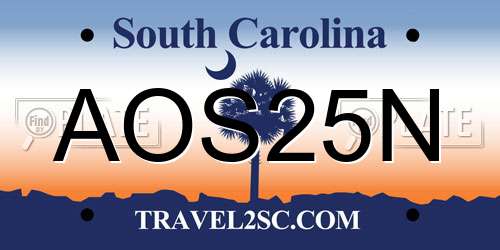 AOS25N South Carolina License Plate