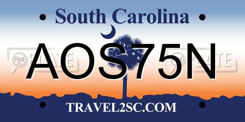 AOS75N South Carolina License Plate