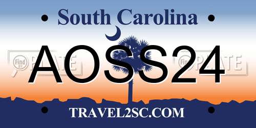AOSS24 South Carolina License Plate