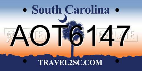 AOT6147 South Carolina License Plate