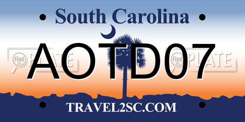 AOTD07 South Carolina License Plate