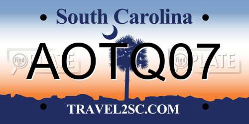 AOTQ07 South Carolina License Plate