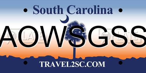 AOWSGSS South Carolina License Plate
