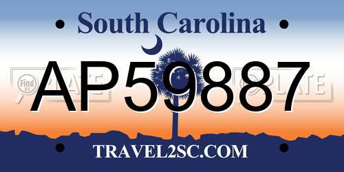 AP59887 South Carolina License Plate