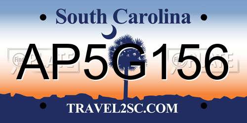AP5G156 South Carolina License Plate